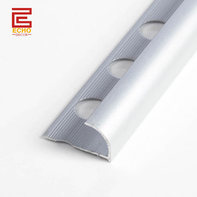 गुणवत्ता  Aluminum Anodized Silver Outside Corner Trim Bullnose Edge Tile Trim फैक्टरी