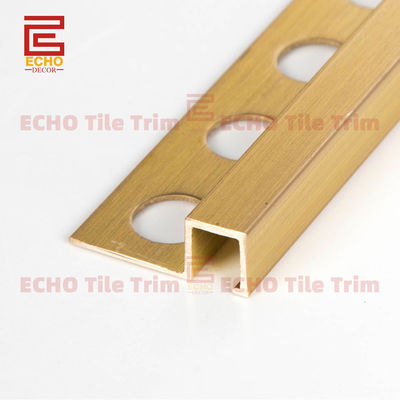 Durable Square Solid Brass Profile Brushed Gold Tile Corner Trim
