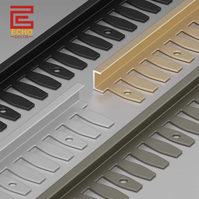 लचीला मैट ब्लैक एल्यूमिनियम एज टाइल ट्रिम टाइल बॉर्डर स्ट्रिप्स